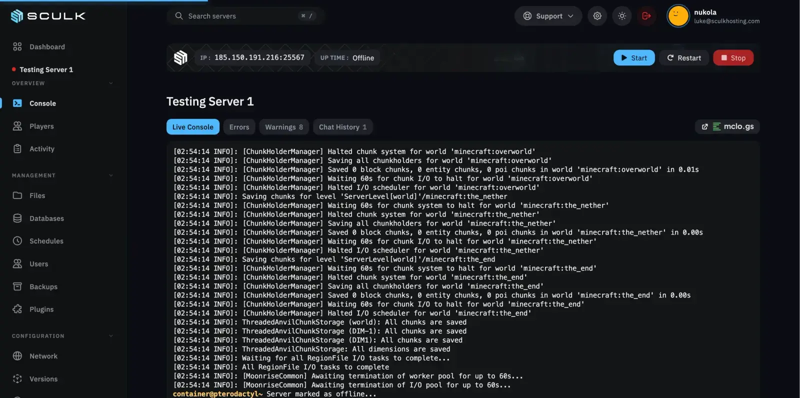 Cloud Console & Files